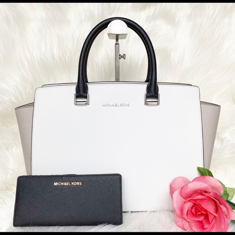 NWT MICHAEL KORS SATCHEL SELMA AND WALLET SET